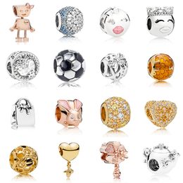 NEW 2021 100% 925 Sterling Silver787141EN160 ROSE BELLA BOT CHARMCharming and luxurious DIY Women Original Bracelet Fashion Jewelry