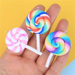 Cute Resin Lollipop Charms Pendants For Handmade Decoration Necklace Earring Key Chain Jewellery Making Diy Phone Case