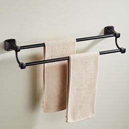 Towel Racks Bathroom Pendant Toilet Double Bar Rack European Style Black Plated Ancient ORB