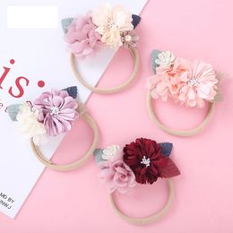 A946 Europe Baby Girls Floals Headband Kids Flowers Crown Photography Props Hair Band Artificial Flower Hairband Accessory