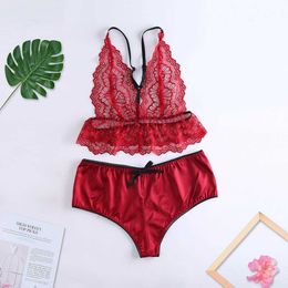 Sexy Nightgown Nightwear Polyester Lace Sleepwear Pijama Mujer Passion Lingerie shorts Plus Size 2PC Set Pijamas Para As Mulhere Q0706