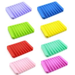 Soap Holder Waterfall Dish Bar Tray Bathroom Kitchen Bathtub Silicone Saver Sponge