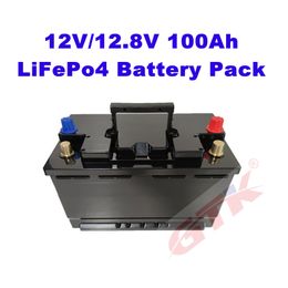 12V 12.8V 100Ah LiFePo4 Battery Pack Rechargeable With BMS +10A Charger For Golf Cart Solar Inverter E-scooter LED Lights Home Appliance