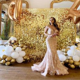 Party Decoration 1X2M Gold Background Curtain Sequin Backdrop Wall Decor Wedding Birthday Baby Shower Christening Graduation Anniversary