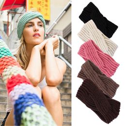 Knitted Woman Turban Headband for Women Girls Hair Bands Accessories Cross Knotted Hairbands Fashion Wamer Ear Protected