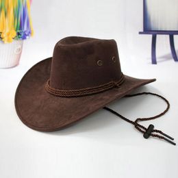 Cloches Ly Western Cowboy Hat Men Riding Cap Fashion Accessory Wide Brimmed Crushable Crimping Gift VK-ING