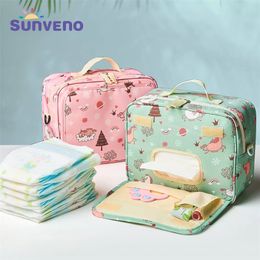 Sunveno Fashion Wet Bag Waterproof Diaper Washable Cloth Baby Reusable s 23x18cm Organiser For Mom 220222