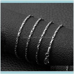 Chains Necklaces & Pendants Jewelrychains Fashion Titanium Steel Twist Square Chain Stainless Necklace Aessories Sweater Drop Delivery 2021