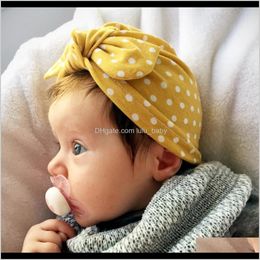 Sweet Dot Born Hat With Bow Candy Color Baby Turban Cap For Girls Elastic Infant Gb9Lm Hair Lsb32