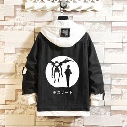 Anime Ölüm Notu Ceket Kostüm Kot Cadılar Bayramı Siyah Yagami Işık Cosplay Denim Moda Sonbahar Bahar Kapşonlu Dış Giyim Y0903