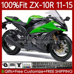 Green black Injection Fairings For KAWASAKI NINJA ZX-10R ZX 10 R 1000 CC ZX10R 11 12 13 14 15 101No.81 ZX 10R 1000CC ZX-1000 2011 2012 2013 2014 2015 ZX1000 C 11-15 OEM Body