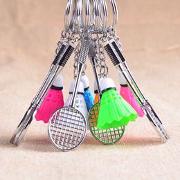 10Pieces/Lot New creative badminton keychain pendant bag car pendant interesting key ring