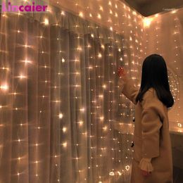 3m 100/200/300 LED Window Curtain String Light Flash Fairy Garland Wedding Party Decoration Home Outdoor Christmas Year11