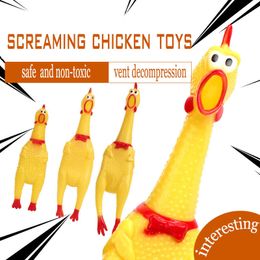 Interactive Dog Toys For Large Rubber Screaming Chicken Puppy Squeaker Pet Chew Bite Resistant S-L