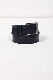 Belts Navy Blue Processing Pattern Men Genuine Leather Belt