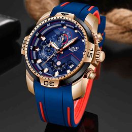 Lige New Mens Watches Top Luxury Brand Men Unique Sports Watch Men's Quartz Date Clock Waterproof Wrist Watch Relogio Masculino Q0524