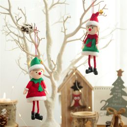 Christmas Decorations Elves Plush Boy and Girl Pendant Xmas Elf Dolls Tree Hanging Ornaments Kids Gifts PHJK2111