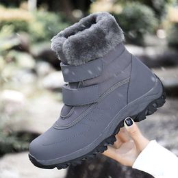 Nine o'clock Winter Woman's Stylish Snow Boots High-top Warm Lining Anti-skid Shoes Outside Casual Slip-on Black Grey Footwear Y0914