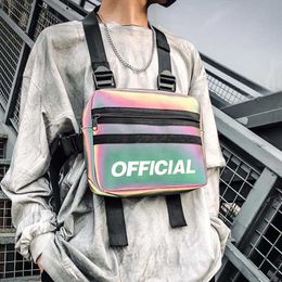 Trendy Women Chest Rig Bags Reflective Vest Hip-hop Streetwear Chest Bag Ladies Waist Bags Unisex Tactical Chest Pack Female 210708