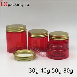 50 pcs Transparent Red Plastic Cream jar Bottles Gold Cover Cosmetic Dispensing Container Gel Eye Bank good qty