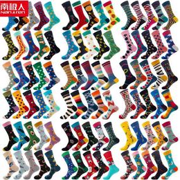 nanjiren 10 pair socks for women and men cotton funny crew cartoon animal warm men's sports christmas middle 210720