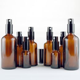 5 10 15 20 30 50 100ML Amber Brown Empty Glass Spray Bottles with Fine Mist Atomizer Caps for DIY Home Cleaning, Aromatherapy,