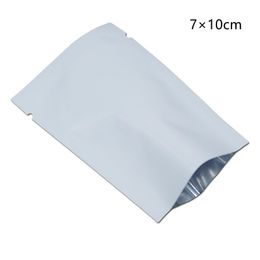White Metallic Aluminium Foil Open Top Sealable Bags Vacuum Sealing Pouches for Food Storage Packaging with Tear Notches
