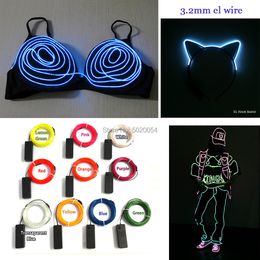 Costume Accessories 3V Controller 10M Long Flexible Neon Light Glow EL Wire Rope tape Cable Glow Strip Waterproof Neon Lamp