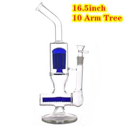 16.5 inch tall Dab rig bong hookah ice catcher glass beaker bong arm tree percolator honeycomb water pipe with tobacco bowl