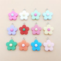 Colorful Cute Flower Charms Findings Handmade Daisy Flowers Earrings for DIY Keychain Jewelry Pendants Accessories