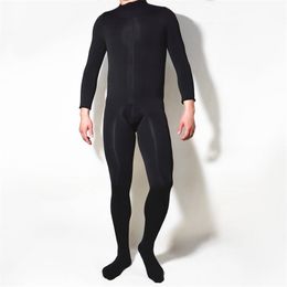 Metelam Mens Full Body Suit with Mirco Velvet Inside Super Keep Warm Convex Pouch Penis Sheath Style for Winter 211110