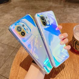 Gradient Laser Rainbow Cases For Xiaomi Redmi Note 9 10 Pro 5G 8 7 9T 9C 9S K20 Mi 11 Lite 10T POCO F3 M3 Soft Transparent Cover