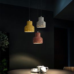Pendant Lamps Nordic E27 Lamp Semi-transparent Cement Creative Bedroom Hanging Light Dining Room Colour Bar Modern Decor Home Fixture