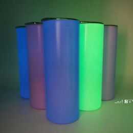 newSublimation Tumblers Mug Glow in The Dark Mugs 20oz Skinny Tumbler with Luminous paint luminous Cups magic sea shipping EWB6419