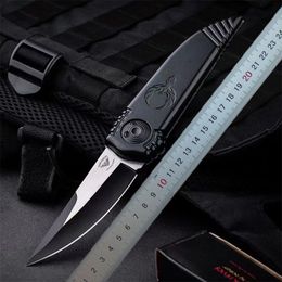 box blades UK - 1Pcs High Quality Tactical Folding Knife 9Cr13Mov Wire Drawing Blade Aluminum Handle Outdoor EDC Pocket Knives With Retail Box