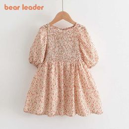 Bear Leader Baby Girls Summer Princess Dresses Fashion Kids Girl Flowers Pleated Vestidos Toddler Party Cute Costumes 3-7Y 210708