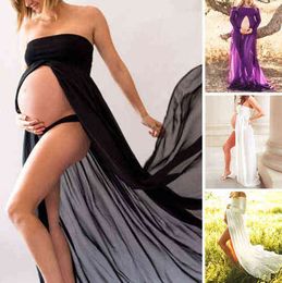 2020 new summer pregnant women photography dress strapless dress maternity clothes G220309
