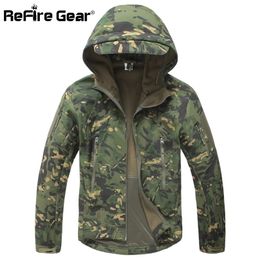 Lurker Shark Soft Shell Military Tactical Jacket Men Waterproof Warm Windbreaker Coat Camouflage Hooded US Army Clothing 220301