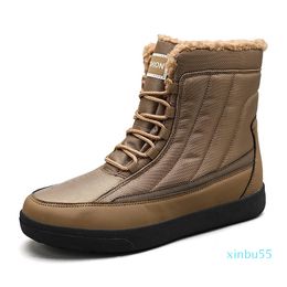 Boots Winter Women High-top Water-resistant Cotton Shoes Male Plus Velvet Warm Couple Snow Northeast Outdoor Casual