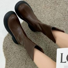 Boots Lolita Round Toe Women Shoes Autumn Sexy Thigh High Heels Zipper Boots-Women Med Rubber Over-the-Knee Rock Ladie