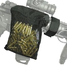 Caza táctica Brass Catcher Nylon Mesh Shell Collector Net bag con fondo con cremallera para descarga rápida AR Accesorios airsoft rifle bag