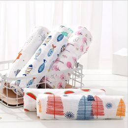 Cotton Baby Blanket Double Layers Gauze Infant Swaddling Wrap Cartoon Newborn Bath Towel Baby Stroller Covers 37 Designs DW5438