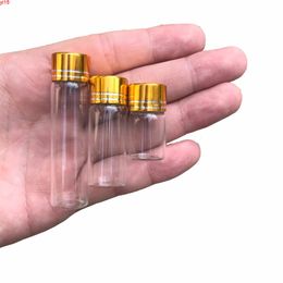 2ml 4ml 6ml Mini Glass Bottles Crafts Cute Aluminium Cover Empty Wishing Gift Jars Decorate 100pcs good qty