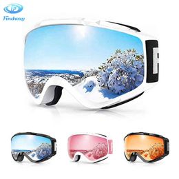 Findway snowboard UV400 Protection Ski Goggles OTG Design Scratch Resistant Anti-Fog Anti- Snowmobile Glasses for Men Women 220104