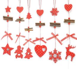 2021 NEW Wooden Christmas Decorations Long Love Snow Christmas Tree Star Patten Festive Party Supplies