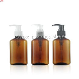 40pcs 125ml Brown flat bottle Cosmetic Bottles Heathy PET Sample Pump Dispenser Cream,Shampoo,Detergent Clear Container Capacitygood qty