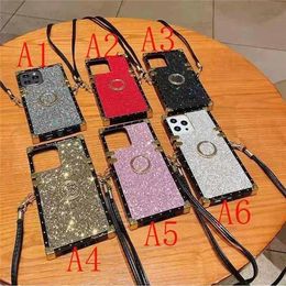 bling Phone Cases iPhone 13 mini 12 11 Pro Max for Samsung Galaxy S9 S8 S10 S21 S20 Ultra 10 NOTE20 case with Lanyard ring stand