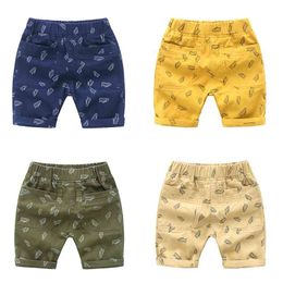 Summer Fashion Printed Boys Casual Shorts Beach Sun cotton shorts baby boy clothing 210515