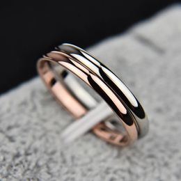 Stainless Steel Rings Silver Color Smooth Simple Statement Custom Wedding Couples Wedding Ring Woman Man Fashion Jewelry