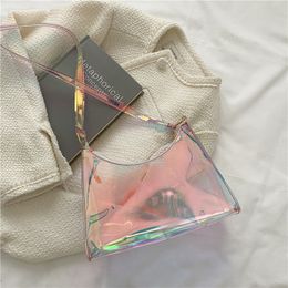 baby girls Transparent handbag summer fashion kids dazzling Colour one Shoulder Bag Beach Holiday jelly small square bags children casual wallet F477